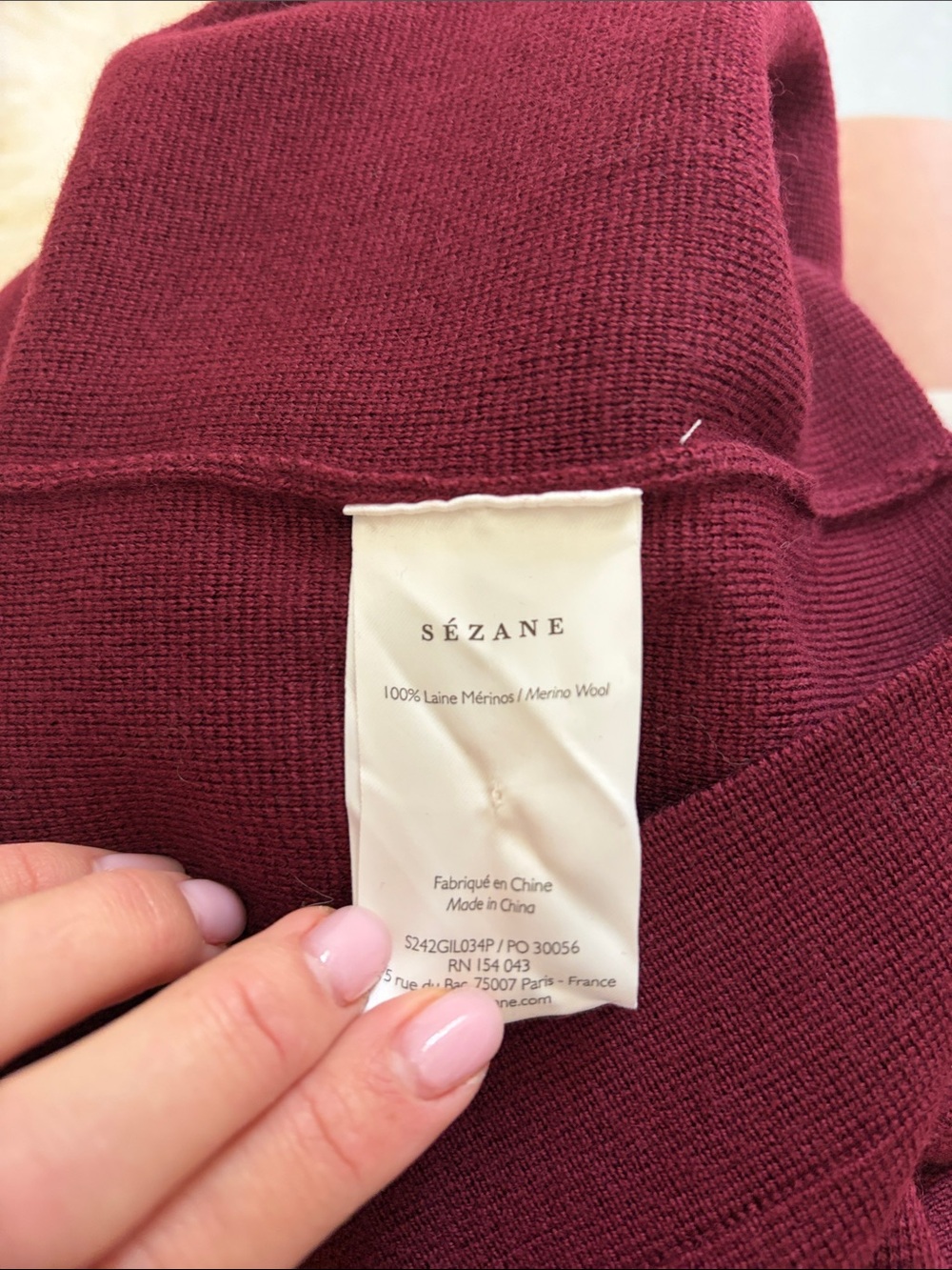 NWT Sezane Gilet Betty Bordeaux Women's Burgundy Button-Front Blazer Jacket XS - Picture 8 of 9